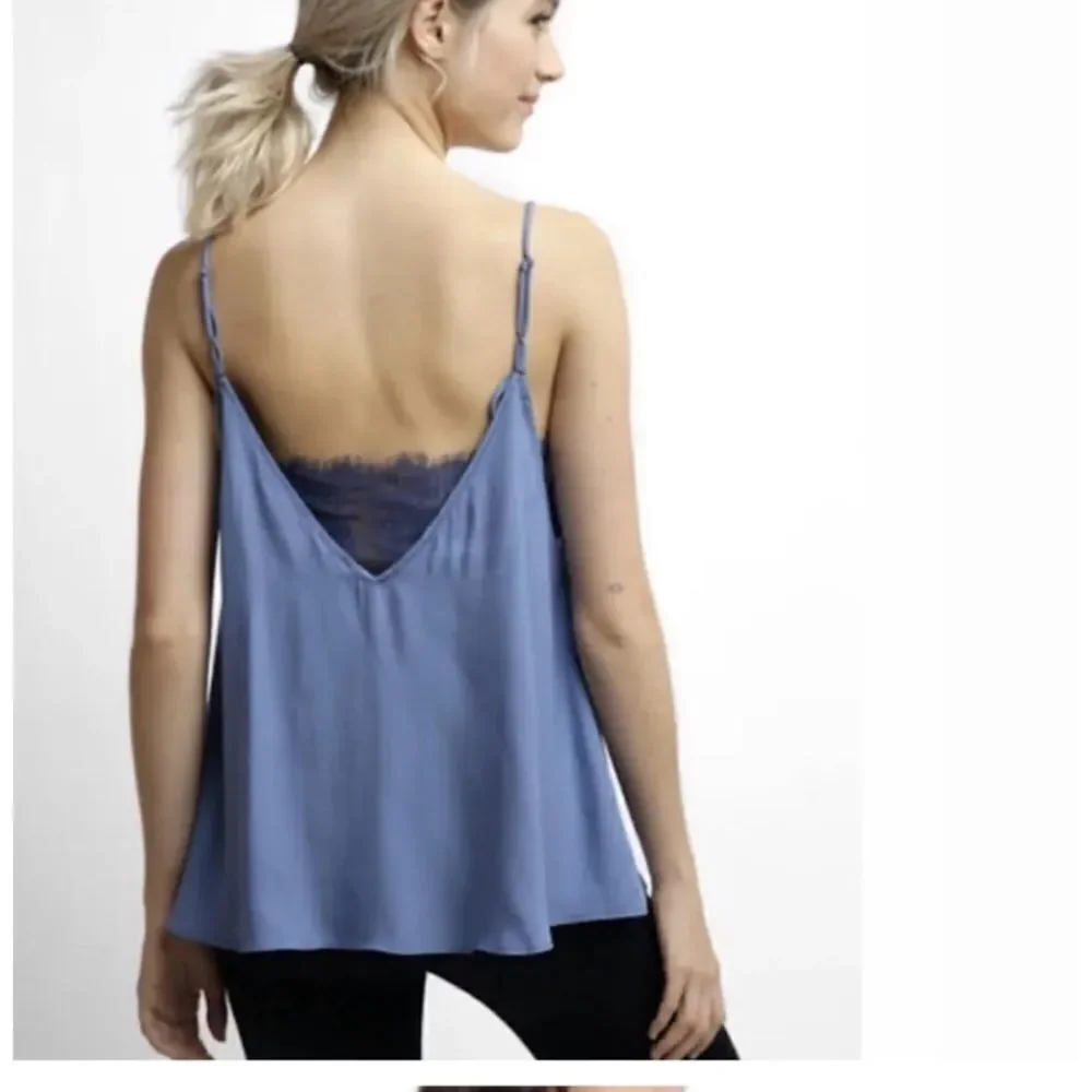 New Intimately Free People Sky Blue Lace Inset Camisole Tank Top Women’s S